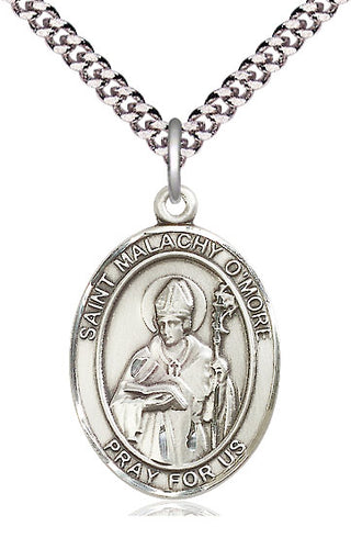 Sterling Silver Saint Malachy O'More Medal Catholic Jewelry Engraved Catholic Saint Jewelry