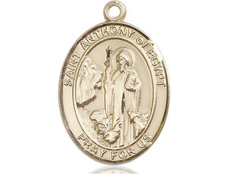 14kt Gold Filled Saint Anthony of Egypt Medal Engraved Catholic Saint Jewelry