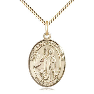 14kt Gold Filled Saint Anthony of Egypt Medal Catholic Jewelry Engraved Catholic Saint Jewelry