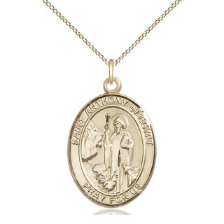 14kt Gold Filled Saint Anthony of Egypt Medal Catholic Jewelry Engraved Catholic Saint Jewelry