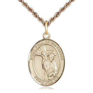 14kt Gold Filled Saint Paul of the Cross Medal Catholic Jewelry Engraved Catholic Saint Jewelry
