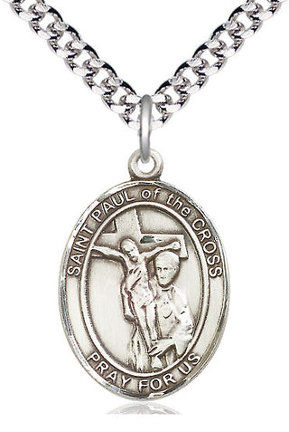 Pewter Saint Paul of the Cross Medal Catholic Jewelry Engraved Catholic Saint Jewelry