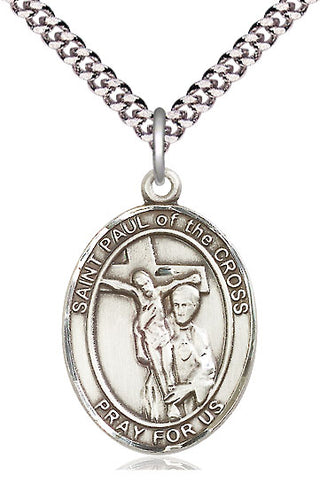 Sterling Silver Saint Paul of the Cross Medal Catholic Jewelry Engraved Catholic Saint Jewelry