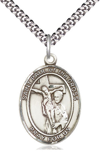 Sterling Silver Saint Paul of the Cross Medal Catholic Jewelry Engraved Catholic Saint Jewelry