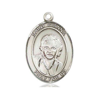 Sterling Silver Saint Gianna Medal Catholic Jewelry Engraved Catholic Saint Jewelry
