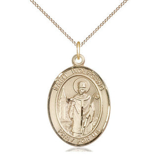14kt Gold Filled Saint Wolfgang Medal Catholic Jewelry Engraved Catholic Saint Jewelry