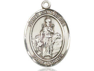 Pewter Saint Cornelius Medal Engraved Catholic Saint Jewelry