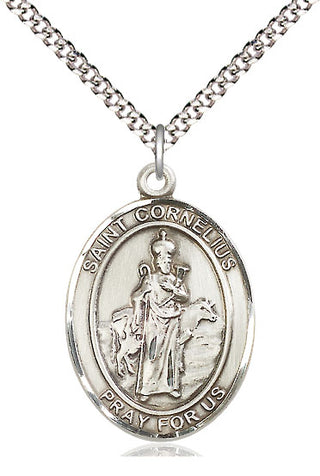 Pewter Saint Cornelius Medal Catholic Jewelry Engraved Catholic Saint Jewelry
