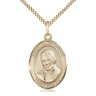 14kt Gold Filled Saint Luigi Orione Medal Catholic Jewelry Engraved Catholic Saint Jewelry