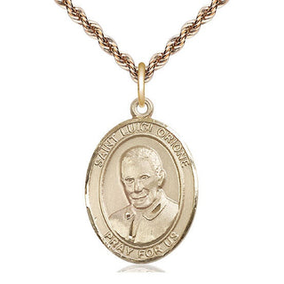 14kt Gold Filled Saint Luigi Orione Medal Catholic Jewelry Engraved Catholic Saint Jewelry