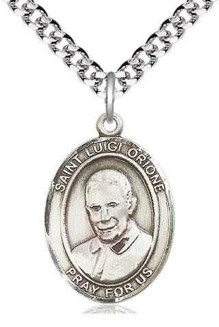 Pewter Saint Luigi Orione Medal Catholic Jewelry Engraved Catholic Saint Jewelry