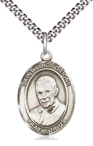 Sterling Silver Saint Luigi Orione Medal Catholic Jewelry Engraved Catholic Saint Jewelry