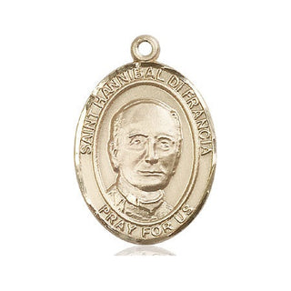 14kt Gold Saint Hannibal Medal Engraved Catholic Saint Jewelry