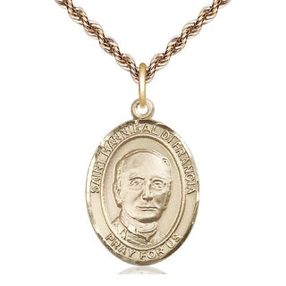 14kt Gold Saint Hannibal Medal Engraved Catholic Saint Jewelry