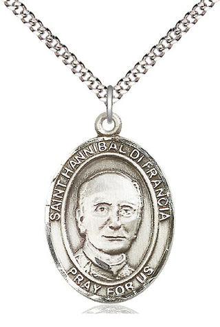 Pewter Saint Hannibal Medal Catholic Jewelry Engraved Catholic Saint Jewelry