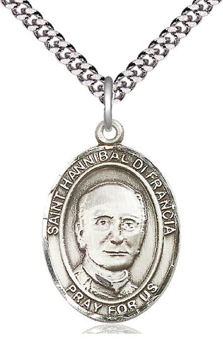 Pewter Saint Hannibal Medal Catholic Jewelry Engraved Catholic Saint Jewelry