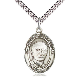 Sterling Silver Saint Hannibal Medal Catholic Jewelry Engraved Catholic Saint Jewelry