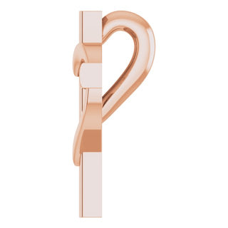 14K Rose Youth Cross with Heart Pendant  