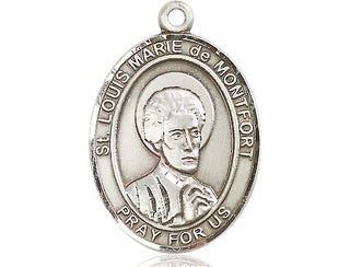 Sterling Silver Saint Louis Marie de Montfort Medal Catholic Jewelry Engraved Catholic Saint Jewelry