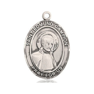 Pewter Saint Edmund Campion Medal Engraved Catholic Saint Jewelry
