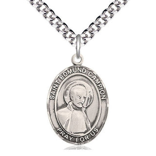 Pewter Saint Edmund Campion Medal Catholic Jewelry Engraved Catholic Saint Jewelry