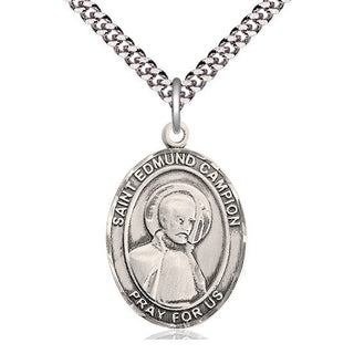Sterling Silver Saint Edmund Campion Medal Catholic Jewelry Engraved Catholic Saint Jewelry