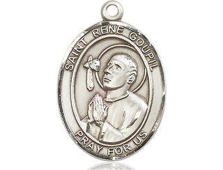 Sterling Silver Saint Rene Goupil Medal Catholic Jewelry Engraved Catholic Saint Jewelry