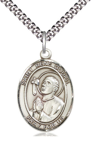 Sterling Silver Saint Rene Goupil Medal Catholic Jewelry Engraved Catholic Saint Jewelry