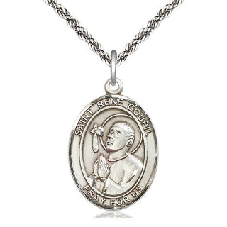 Sterling Silver Saint Rene Goupil Medal Catholic Jewelry Engraved Catholic Saint Jewelry
