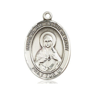 Pewter Immaculate Heart of Mary Medal Engraved Catholic Saint Jewelry
