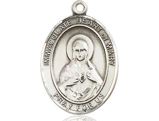 Sterling Silver Immaculate Heart of Mary Medal Engraved Catholic Saint Jewelry