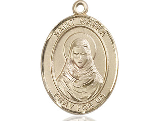 14kt Gold Filled Saint Rafka Medal Engraved Catholic Saint Jewelry