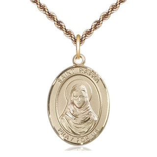 14kt Gold Saint Rafka Medal Engraved Catholic Saint Jewelry