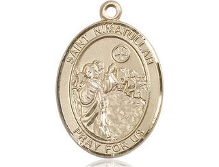 14kt Gold Filled Saint Nimatullah Medal Engraved Catholic Saint Jewelry