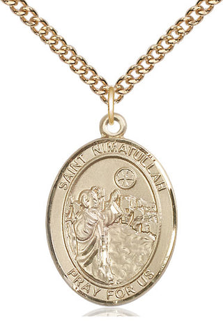 14kt Gold Filled Saint Nimatullah Medal Catholic Jewelry Engraved Catholic Saint Jewelry
