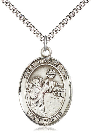 Pewter Saint Nimatullah Medal Catholic Jewelry Engraved Catholic Saint Jewelry