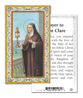100-Pack - Prayer To St Clare Holy Card