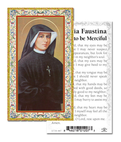 100-Pack - St Maria Faustina Holy Card