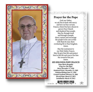 100-Pack - Pope Francis Holy Card