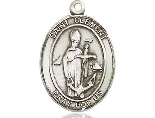Sterling Silver Saint Clement Medal Catholic Jewelry Engraved Catholic Saint Jewelry