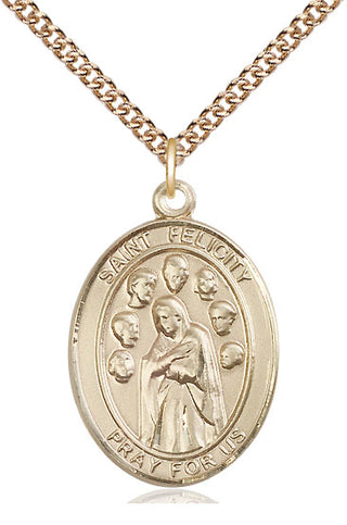 14kt Gold Filled Saint Felicity Medal Catholic Jewelry Engraved Catholic Saint Jewelry