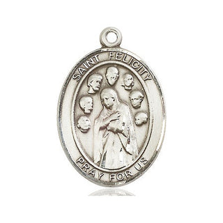 Sterling Silver Saint Felicity Medal Catholic Jewelry Engraved Catholic Saint Jewelry