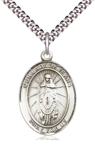 Pewter Our Lady of Tears Medal Catholic Jewelry Engraved Catholic Saint Jewelry