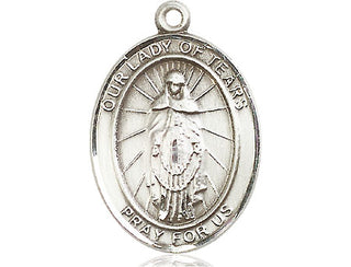 Sterling Silver Our Lady of Tears Medal Catholic Jewelry Engraved Catholic Saint Jewelry
