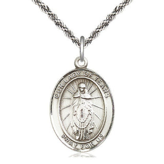 Sterling Silver Our Lady of Tears Medal Catholic Jewelry Engraved Catholic Saint Jewelry