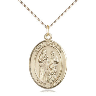 14kt Gold Saint Joachim Medal Engraved Catholic Saint Jewelry