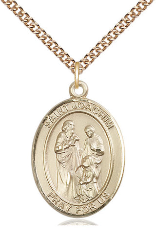 14kt Gold Saint Joachim Medal Engraved Catholic Saint Jewelry
