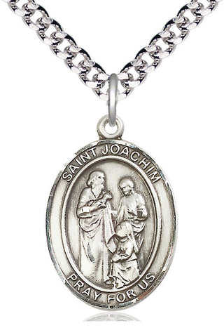 Pewter Saint Joachim Medal Catholic Jewelry Engraved Catholic Saint Jewelry