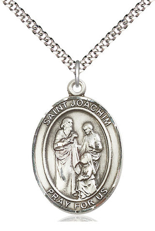 Pewter Saint Joachim Medal Catholic Jewelry Engraved Catholic Saint Jewelry