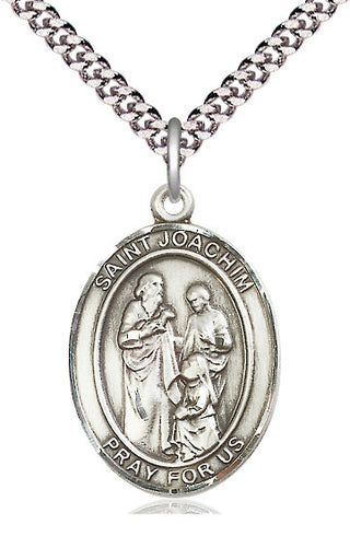 Sterling Silver Saint Joachim Medal Catholic Jewelry Engraved Catholic Saint Jewelry